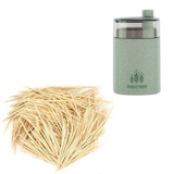 Wheat Straw Hand Press Toothpick Box Toothpicks Storage Box(Green)