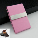 PU Cigarette Pack Creative Business Card Holder Men And Women Thin Cigarette Case(Pink)