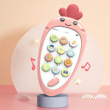 Cute Radish Early Education Children Cartoon Mobile Phone Electronic Music Toy(Pink)