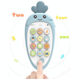 Cute Radish Early Education Children Cartoon Mobile Phone Electronic Music Toy(Pink)