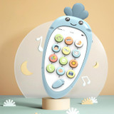 Cute Radish Early Education Children Cartoon Mobile Phone Electronic Music Toy(Blue)