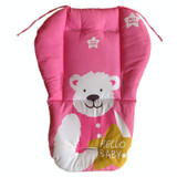 Baby Stroller Cotton Cushion Universal Shock-proof Thick Warm Infant Dining Chair Baby Cushion in Autumn and Winter(Pink Bear)
