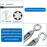 Flower Basket Screws 304 Stainless Steel Wire Rope Hook Tensioner, Specification:M4(Silver)