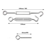 Flower Basket Screws 304 Stainless Steel Wire Rope Hook Tensioner, Specification:M5(Silver)