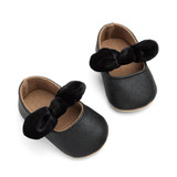Baby Girl Toddler Shoes Newborn Soft Cloth Shoes Princess Shoes Flat Shoes, Size:11(Black)