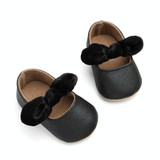 Baby Girl Toddler Shoes Newborn Soft Cloth Shoes Princess Shoes Flat Shoes, Size:12(Black)