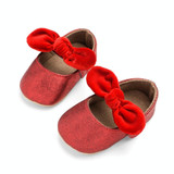 Baby Girl Toddler Shoes Newborn Soft Cloth Shoes Princess Shoes Flat Shoes, Size:11(Red)
