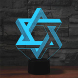 Pentagram Shape 3D Colorful LED Vision Light Table Lamp, USB & Battery Version