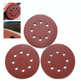 100 PCS 125MM Flocking Sandpaper 5 Inch 8 Hole Disc Sandpaper Self-adhesive Sandpaper, Grit:120 Mesh