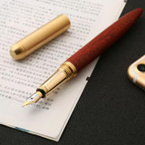 Luxury Wood Fountain Pen School Office Writing Ink Pen Stationery Gifts Supplies(Black wood)