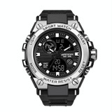 SANDA739  Watch Plate Chao Male Watch Male Student Fashion Trend Multi Functional Digital Waterproof Electronic Meter(Black And White)