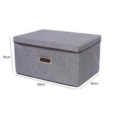 Household Clothes Storage Box Fabric Foldable Debris Storage Box Toy Storage Box,  Size: XXL 58x40x35cm(Dark Gray)