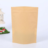 50 PCS Zipper Self Sealing Kraft Paper Bag with Window Stand Up for Gifts/Food/Candy/Tea/Party/Wedding Gifts, Bag Size:23x35+5cm(Frost)