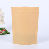 50 PCS Zipper Self Sealing Kraft Paper Bag with Window Stand Up for Gifts/Food/Candy/Tea/Party/Wedding Gifts, Bag Size:18x26+4cm(Frost)