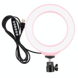 PULUZ 4.7 inch 12cm USB 10 Modes 8 Colors RGBW Dimmable LED Ring Vlogging Photography Video Lights with Tripod Ball Head(Pink)