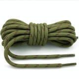 2 Pairs Round High Density Weaving Shoe Laces Outdoor Hiking Slip Rope Sneakers Boot Shoelace, Length:120cm(Army Green-Brown)