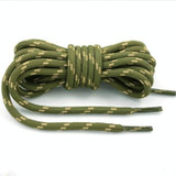 2 Pairs Round High Density Weaving Shoe Laces Outdoor Hiking Slip Rope Sneakers Boot Shoelace, Length:120cm(Army Green-Yellow)