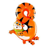 3 PCS 0-9 Digital Cartoon Children Birthday Party Decorated Aluminum Balloon(Number Eight)