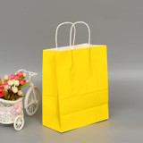 10 PCS Elegant Kraft Paper Bag With Handles for Wedding/Birthday Party/Jewelry/Clothes, Size:12x15x6cm(Yellow)