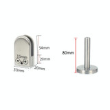 201 Stainless Steel Glass Fish Mouth Support Rod Fixing Clip with 14x80mm Rod, Specification: S