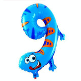 3 PCS 0-9 Digital Cartoon Children Birthday Party Decorated Aluminum Balloon(Number Nine)