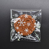 1 Packs Snowflake Christmas Candy Cookie Snack Bag Self-adhesive Gift Bag, Size:10x10cm