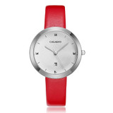 CAGARNY 6871 Fashion Life Waterproof Silver Shell Steel Band Quartz Watch (Red)