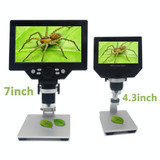 G1200 7 inch LCD Screen 1200X Portable Electronic Digital Desktop Stand Microscope, UK Plug