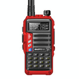 Baofeng BF-UV5R Plus S9 FM Interphone Handheld Walkie Talkie, US Plug (Red)