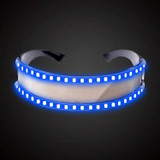 LED Glasses Luminous Party Classic Toys for Dance DJ Party Mask Costumes Props Gloves(Blue glow)