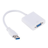 External Graphics Card Converter Cable USB3.0 to VGA, Resolution: 1080P(White)
