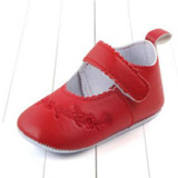 Baby Girl First Walkers PU Leather Cute Princess Crib Shoes(Red)