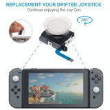 Game Console 3D Left Right Interoperability Rocker Remote Sensing Joystick for Nintendo Switch / Switch Lite(White)