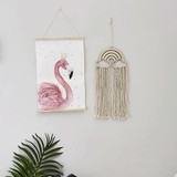 Handmade Baby Room Rainbow Cotton Tassel Wall Hanging Lace Home Decoration ,Random Color Delivery