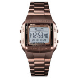 SKMEI 1381 Multifunctional Men Outdoor Business Sport Noctilucent Waterproof Digital Wrist Watch(Coffee)