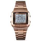 SKMEI 1381 Multifunctional Men Outdoor Business Sport Noctilucent Waterproof Digital Wrist Watch(Rose Gold)