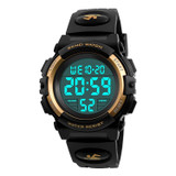 SKMEI 1258 Multifunctional Outdoor Sports Noctilucent Waterproof Wrist Watch, Size: S(Gold)