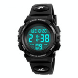 SKMEI 1258 Multifunctional Outdoor Sports Noctilucent Waterproof Wrist Watch, Size: S(Black)