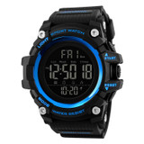 SKMEI 1384 Multifunctional Men Outdoor Fashion Noctilucent Waterproof LED Digital Watch (Blue)