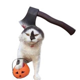 Creative Cat Dog Halloween Funny Tidy Props Headband Hooded Hat, Size: M(Axe)