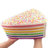 Jumbo Rainbow Triangle Cake Squeeze Toy Slow Rising Stress Relif Toys for Kids