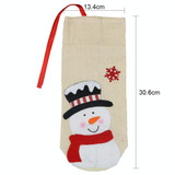 2 PCS CX20215 Snowman Pattern Wine Bottle Bag Christmas Decoration