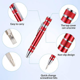 8 In 1 Multifunctional Mini Aluminum Tool Pen Screwdriver Set(Silver)