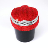 Studded Diamond Car Ashtray with Led Lamp(Red)