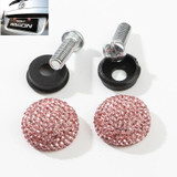 Car License Plate Modification Screw Cap Diamond-encrusted Solid Seal Anti-theft Screws(Pink)
