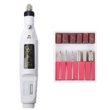 1 Set Power Professional Electric Manicure Machine Pen Pedicure Nail File Nail Tools 6 bits Drill Nail Drill Machine(EU White)
