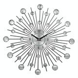 Creative Wall Clock Crystal Silver Wrought Iron Wall Clock Personality Art Decoration Living Room Bedroom Clock