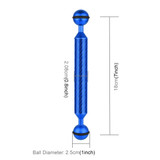 PULUZ  7 inch 18cm Length 20.8mm Diameter Dual Balls Carbon Fiber Floating Arm, Ball Diameter: 25mm(Blue)