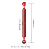 PULUZ  9 inch 23cm Length 20.8mm Diameter Dual Balls Carbon Fiber Floating Arm, Ball Diameter: 25mm(Red)