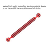 PULUZ  9 inch 23cm Length 20.8mm Diameter Dual Balls Carbon Fiber Floating Arm, Ball Diameter: 25mm(Red)